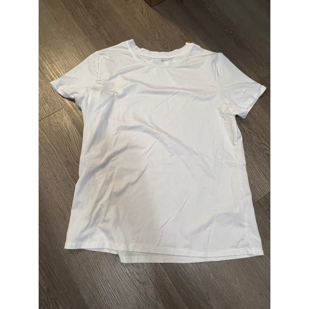 UINKE Womens Activewear T-Shirt White Short Sleeve Crew Neck Size Medium